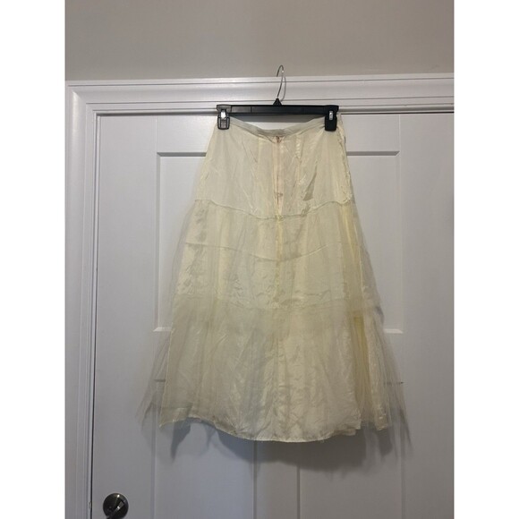 Vintage Ivory Net Petticoat Tulle Slip Full Tiered Crinoline Size Small Midi - Picture 4 of 6